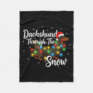 Dachshund Christmas Pajamas Shirt Dachshund Throug Fleece Blanket