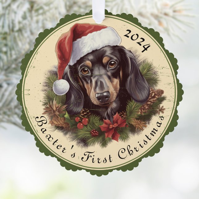 Dachshund Christmas Paper Ornament Card (Creator Uploaded)