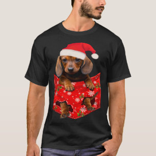 Dachshund Christmas Pocket for Wiener Doxie T-Shirt