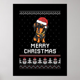 Dachshund Christmas Poster