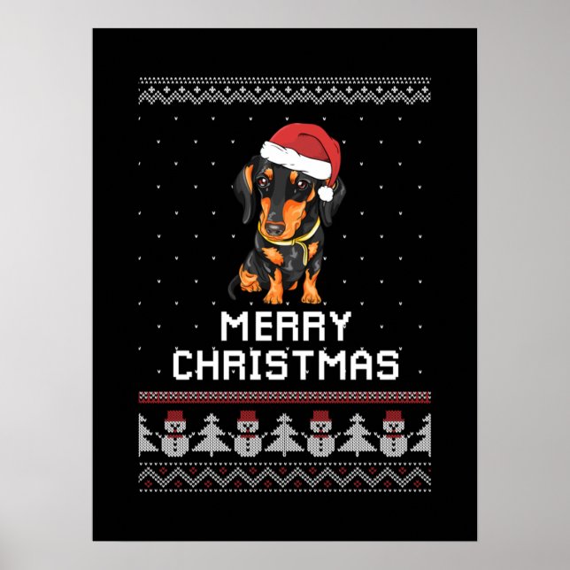 Dachshund Christmas Poster (Front)
