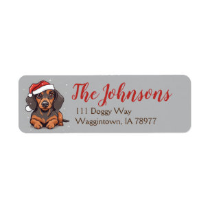 Dachshund Christmas Retours Adresse Étiquettes