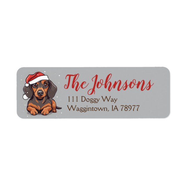 Dachshund Christmas Retours Adresse Étiquettes (Devant)