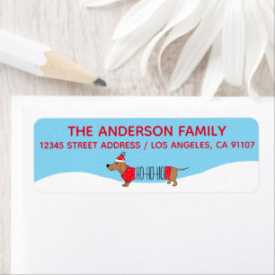 Dachshund Christmas Return Address Label