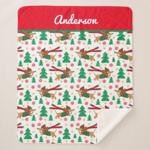 Dachshund Christmas Sherpa Blanket