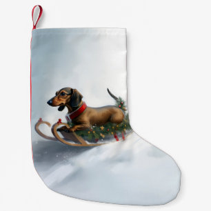 Dachshund Christmas snow winter Small Christmas Stocking