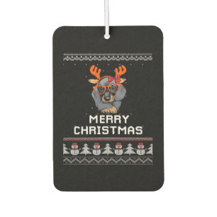 Dachshund Christmas Sweater Oversized T-Shirt Air Freshener