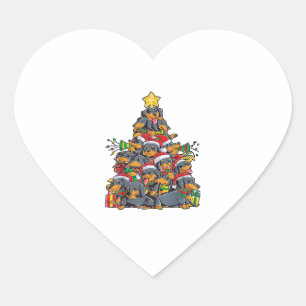 Dachshund Christmas Tree Dog Santa Xmas Boys Girls Heart Sticker