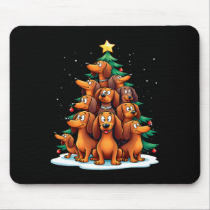 Dachshund Christmas Tree Funny Dog Holiday Mouse Pad