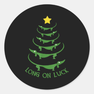 Dachshund Christmas Tree Weiner Dog Mom Dad Xmas P Classic Round Sticker