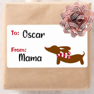 Dachshund Christmas Warm Wishes Gift Tags