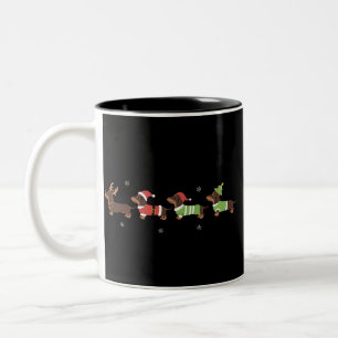 Dachshund Christmas Wiener Dog Lover Holiday Dogs Two-Tone Coffee Mug