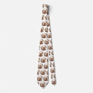 Dachshund Christmas Wreath Festive Pup Tie