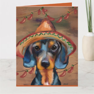 Dachshund Cinco de Mayo Card
