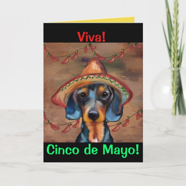 Dachshund Cinco de Mayo Card (Front)