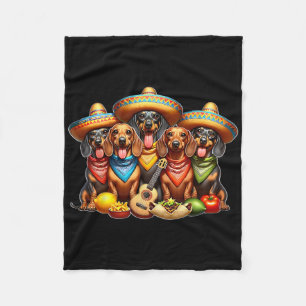 Dachshund Cinco De Mayo Wiener Dog Fleece Blanket