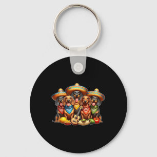 Dachshund Cinco De Mayo Wiener Dog Keychain