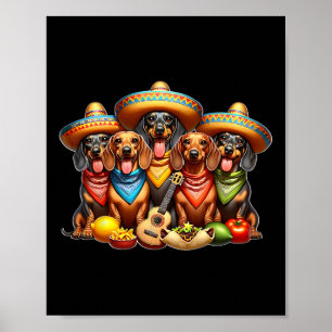 Dachshund Cinco De Mayo Wiener Dog  Poster