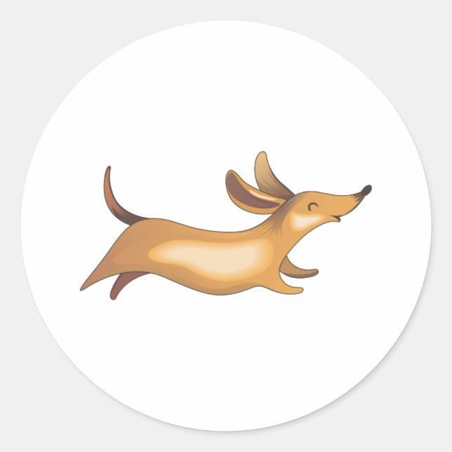 DACHSHUND CLASSIC ROUND STICKER (Front)