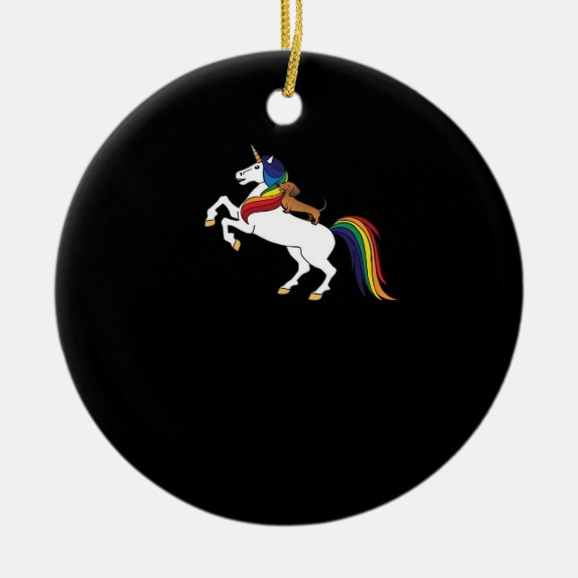 Dachshund Classic T-Shirt Ceramic Ornament (Front)