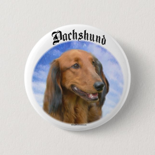 Dachshund Clouds 2 Inch Round Button (Front)
