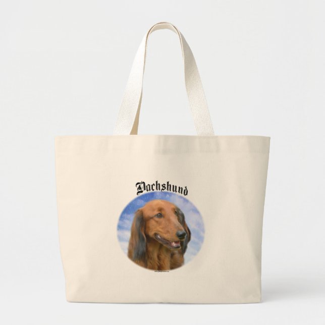 Dachshund Clouds Large Tote Bag (Front)