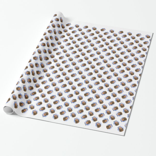 Dachshund Clouds Wrapping Paper (Unrolled)