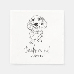Dachshund Cocktail Napkin Dog Wedding Modern