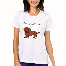 Dachshund Coeur Saint-Valentin Tshirt Cartoon