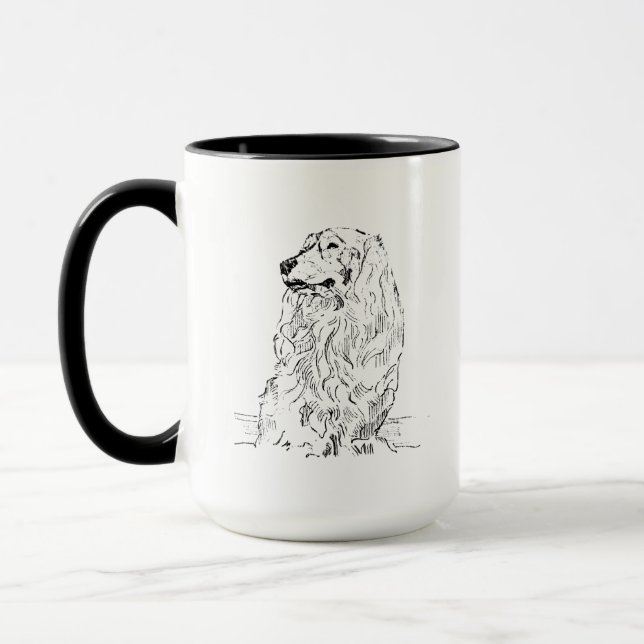 Dachshund Coffee Mug – Long Haired Sausage Dog (Left)