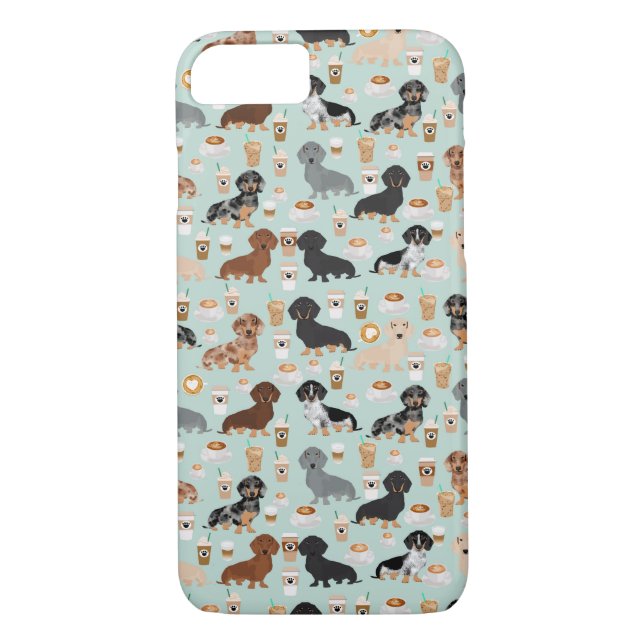 Dachshund coffees design Case-Mate iPhone case (Back)