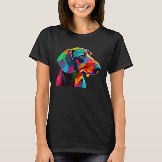 Dachshund  Colorful Pop Dachshund T-Shirt (Front)