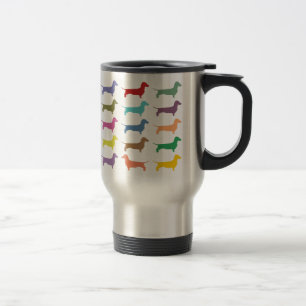 Dachshund Confetti Multicolored Travel Mug