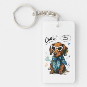 Dachshund Cool et Détendu avec des Lunettes de Sol