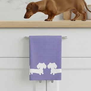 Dachshund Cuisine Plat Serviette Périwinkle violet