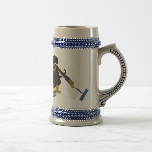 Dachshund Curling Beer Stein (Right)