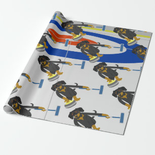 Dachshund Curling Wrapping Paper