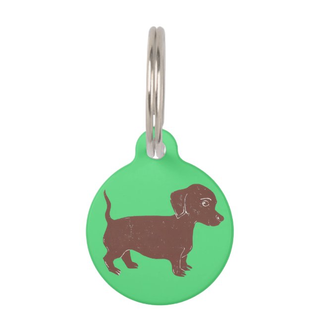 Dachshund Custom Round Dog Tag (Front)