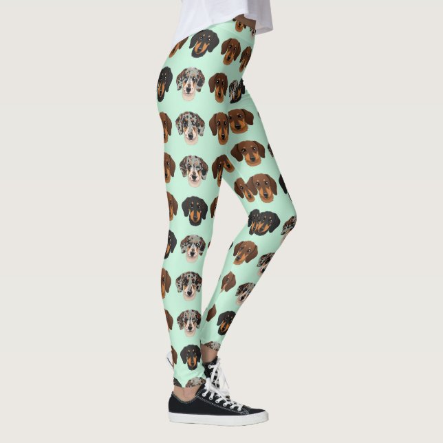 Dachshund Cute Dog Lover Pattern Leggings (Right)