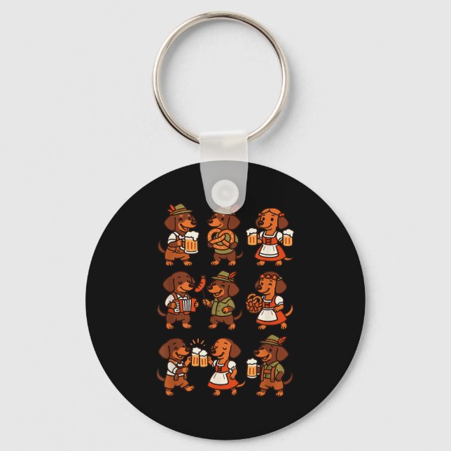 Dachshund Cute Sausage Dog German Men Women  Keychain (Front)