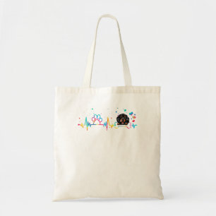 Dachshund Dachshund Dog Heartbeat Funny Dog Lovers Tote Bag