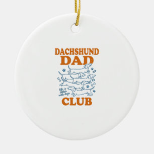 Dachshund Dad Club Vintage Dog Shirt Design_1 Ceramic Ornament