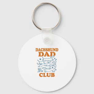 Dachshund Dad Club Vintage Dog Shirt Design_1 Keychain