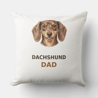 Dachshund Dad — Long On Love Throw Pillow