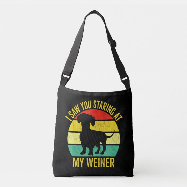 Dachshund Dad Men Crossbody Bag (Front)
