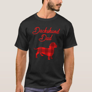 Dachshund Dad Mens Weenie Dog Plaid T-Shirt