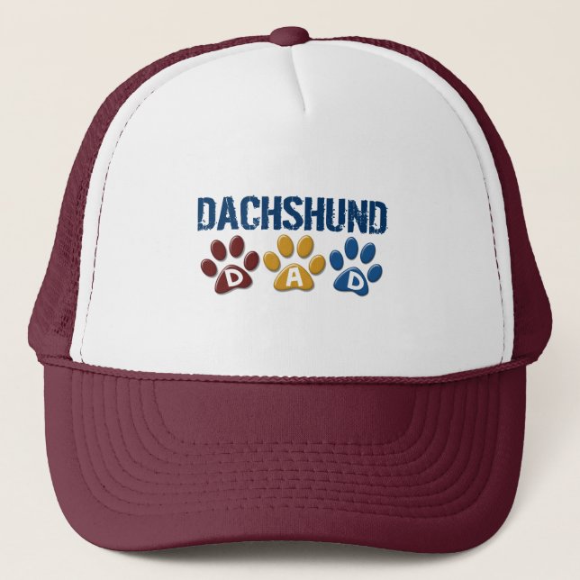 DACHSHUND Dad Paw Print 1 Trucker Hat (Front)