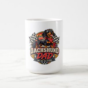 Dachshund Dad Racing Chequered Flag Long Dog Coffee Mug