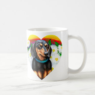 Dachshund Daisy Patch B&T Coffee Mug