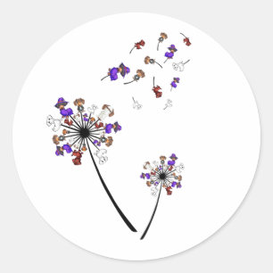 Dachshund Dandelion Flower Halloween Costume Ideas Classic Round Sticker